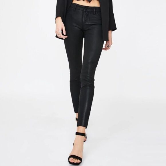Articles of Society Sarah Skinny Raw-Hem Pant - Black Coated - Picture 1 of 8